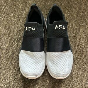 APL Slip-On Knit Sneakers in Black & Light Gray